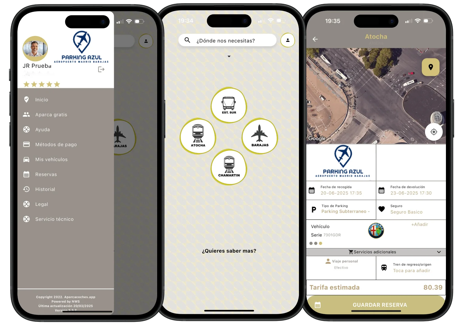App Mockup Parking Azul
